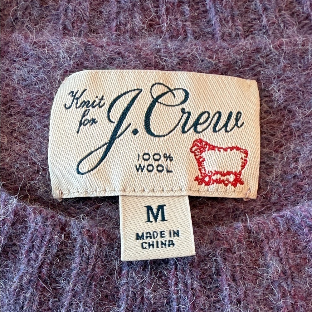 J. Crew Lavender and Olive Striped Crewneck Sweater - Picture 2 of 5